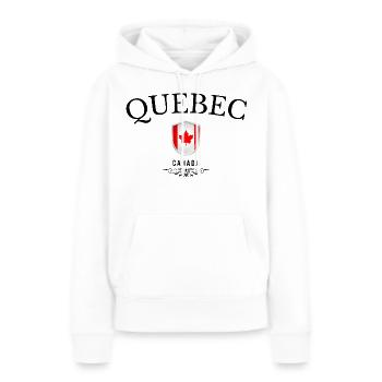 Souvenir Québec, design élégant Québec - Sweat à capuche Premium bio Femme - blanc - Devant - Julia (174cm)