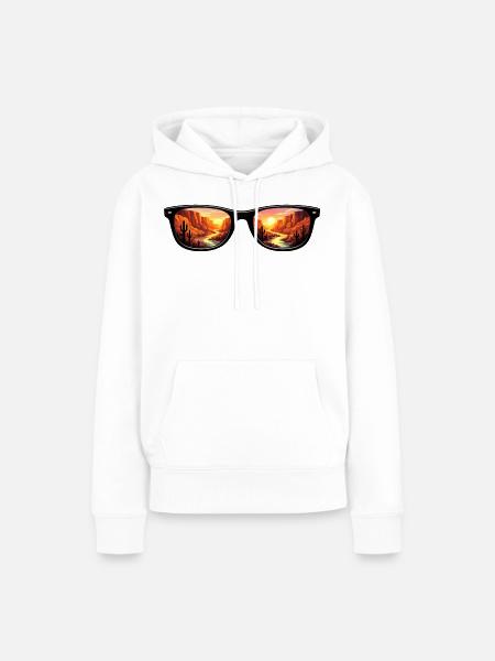 Desert Canyon Sunset Sunglasses - Frauen Premium Bio Hoodie - Weiß