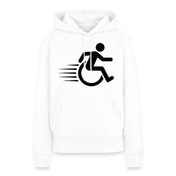 Rollstuhlfahrer unterwegs # - Frauen Premium Bio Hoodie - Weiß - Vorne - Julia (174cm)