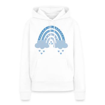 Bleu arc-en-ciel - Sweat à capuche Premium bio Femme - blanc - Devant - Julia (174cm)