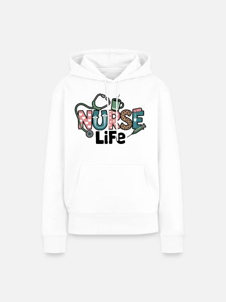 Krankenschwester Life Geschenk Geschenkidee - Frauen Premium Bio Hoodie - Weiß