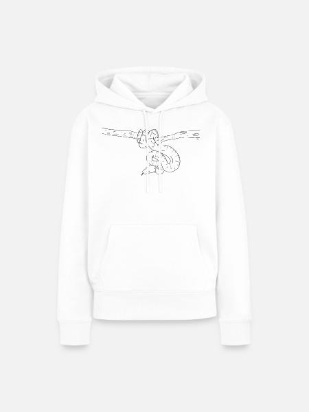 Snake (b&w) - Frauen Premium Bio Hoodie - Weiß