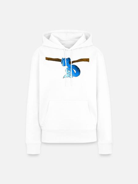 Blaue Schlange - Frauen Premium Bio Hoodie - Weiß