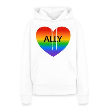 Gay Ally LGBT Pride Allianz - Frauen Premium Bio Hoodie - Weiß - Vorne - Julia (174cm)