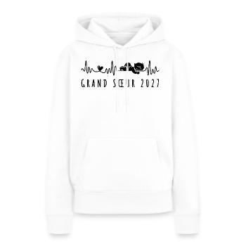 Future Grande Sœur 2027 Annonce Grossesse - Frauen Premium Bio Hoodie - Weiß - Vorne - Julia (174cm)