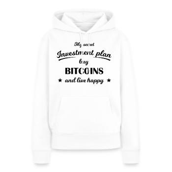 Bitcoin Investment Plan - Frauen Premium Bio Hoodie - Weiß - Vorne - Julia (174cm)
