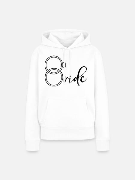 Verlobungsring-Braut - Frauen Premium Bio Hoodie - Weiß