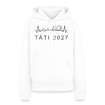 Tante 2027 Herzschlag Schwangerschaft Finnisch - Frauen Premium Bio Hoodie - Weiß - Vorne - Julia (174cm)