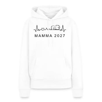 Mama 2027 Herzschlag Schwangerschaft Schwedisch - Frauen Premium Bio Hoodie - Weiß - Vorne - Julia (174cm)