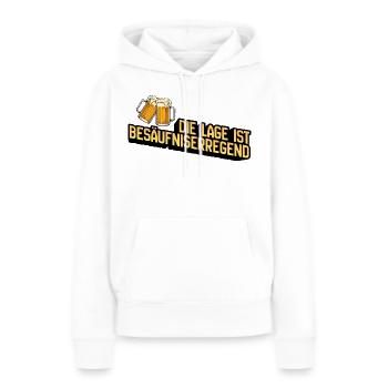 La situation est l’ivresse - Sweat à capuche Premium bio Femme - blanc - Devant - Julia (174cm)