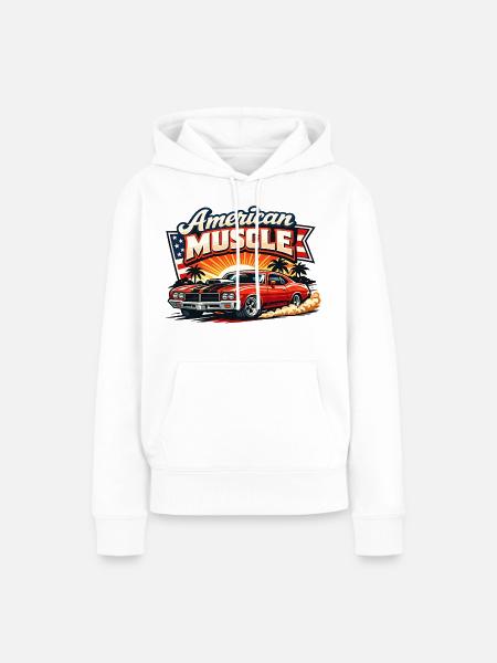 American_Muscle_2 - Frauen Premium Bio Hoodie - Weiß