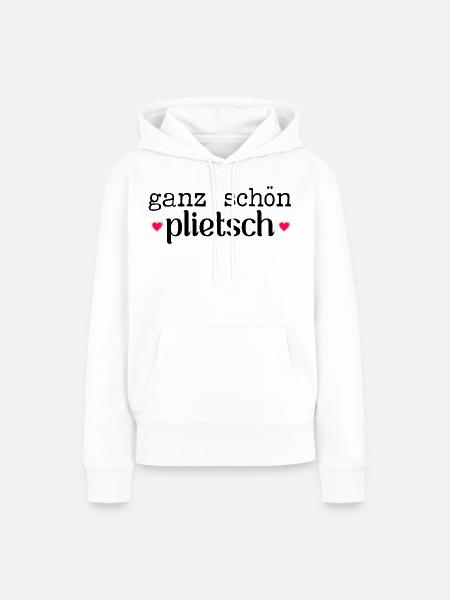 Hamburg Komplimente Plietsch - Frauen Premium Bio Hoodie - Weiß