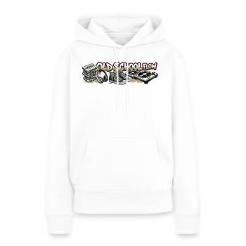 Old School Flow Retro Hip-Hop Motif - Frauen Premium Bio Hoodie - Weiß - Vorne - Julia (174cm)