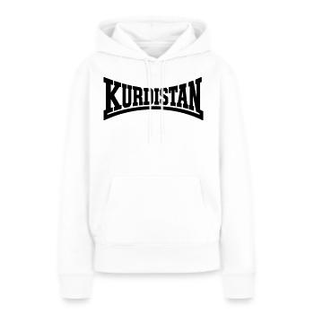 Kurdistan wear - Frauen Premium Bio Hoodie - Weiß - Vorne - Julia (174cm)