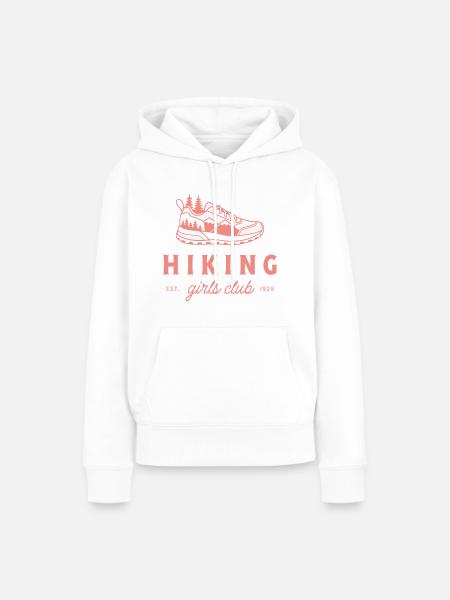 Wander-Mädchenclub-Bergausflug - Frauen Premium Bio Hoodie - Weiß