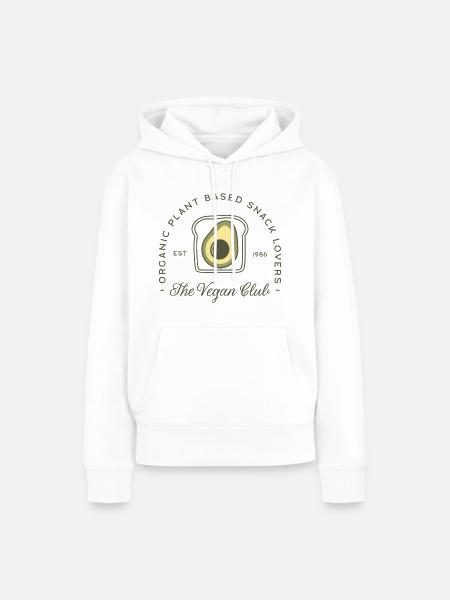 Veganer Club-Avocado-Liebhabergruppe - Frauen Premium Bio Hoodie - Weiß