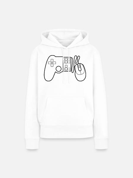 Gaming Controller Outline - Frauen Premium Bio Hoodie - Weiß