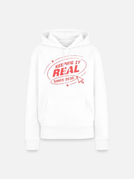 Real 2000s Retro Badge - Frauen Premium Bio Hoodie - Weiß