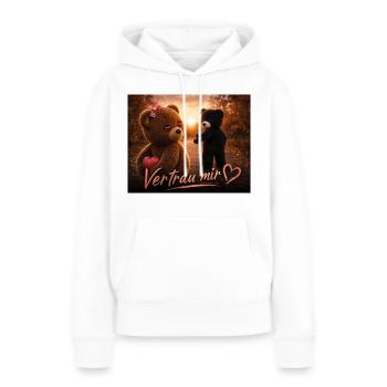 Vertrau mir – Süße Teddybären - Frauen Premium Bio Hoodie - Weiß - Vorne - Julia (174cm)
