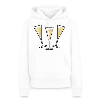 3 Sektgläser (Sekt / Trichter / Zu / 2C) - Sweat à capuche Premium bio Femme - blanc - Devant - Julia (174cm)