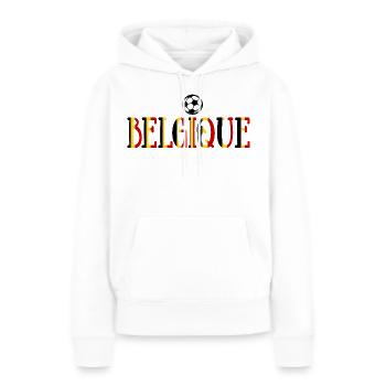 Belgique Football - Sweat à capuche Premium bio Femme - blanc - Devant - Julia (174cm)