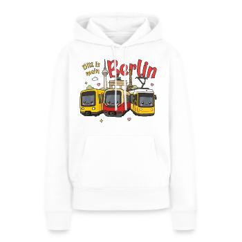 Ditt is mein Berlin - Frauen Premium Bio Hoodie - Weiß - Vorne - Julia (174cm)