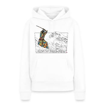 Les vagues continuent d’arriver Kamae Aïkido masculin Iaido Kendo - Sweat à capuche Premium bio Femme - blanc - Devant - Julia (174cm)