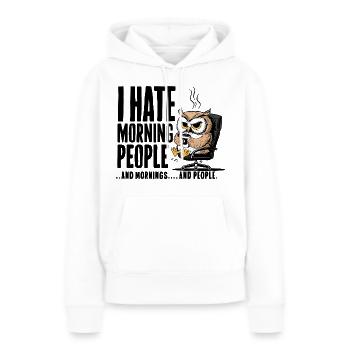 Hibou dans le siège exécutif Café - Sweat à capuche Premium bio Femme - blanc - Devant - Julia (174cm)