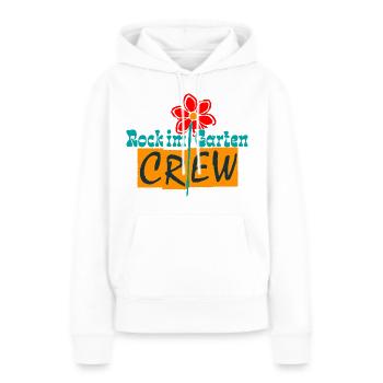 Rock in the Garden Crew – Jardinier Flowers Design - Sweat à capuche Premium bio Femme - blanc - Devant - Julia (174cm)
