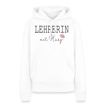 Lehrerin mit Herz - Frauen Premium Bio Hoodie - Weiß - Vorne - Julia (174cm)