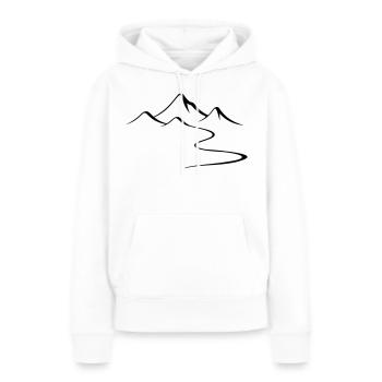 Silhouette du contour des montagnes - Sweat à capuche Premium bio Femme - blanc - Devant - Julia (174cm)