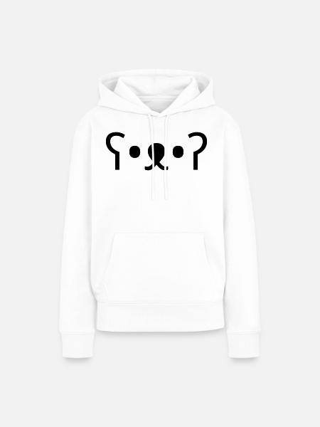 Kuma Bär ʕ•ᴥ•ʔ süßes Bären Emoticon - Frauen Premium Bio Hoodie - Weiß