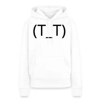 Weinendes Emoticon (T_T) Anime Tränen - Frauen Premium Bio Hoodie - Weiß - Vorne - Julia (174cm)