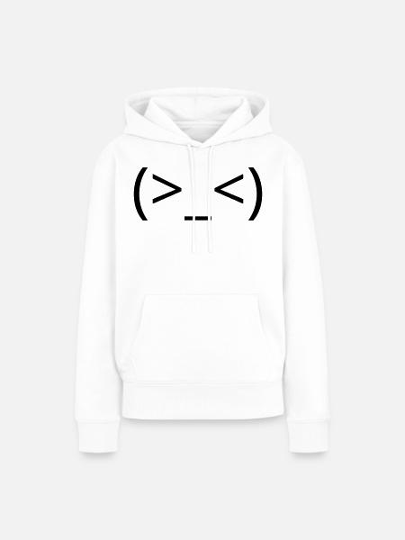 Frustriertes Emoticon (>_<) argh Kaomoji - Frauen Premium Bio Hoodie - Weiß