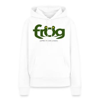 FROG – Tirer directement des conclusions - Sweat à capuche Premium bio Femme - blanc - Devant - Julia (174cm)