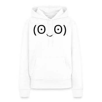 Émoticône stupéfait (ʘ‿ʘ) grands yeux - Sweat à capuche Premium bio Femme - blanc - Devant - Julia (174cm)