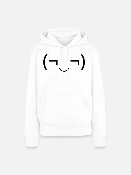 Schelmisches Emoticon (¬‿¬) freches Grinsen - Frauen Premium Bio Hoodie - Weiß