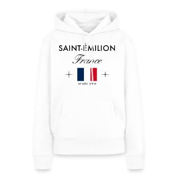 Saint Emilion Frankreich Koordinate Reise Souvenir - Frauen Premium Bio Hoodie - Weiß - Vorne - Julia (174cm)