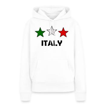 Étoiles Tricolores Italie - Sweat à capuche Premium bio Femme - blanc - Devant - Julia (174cm)