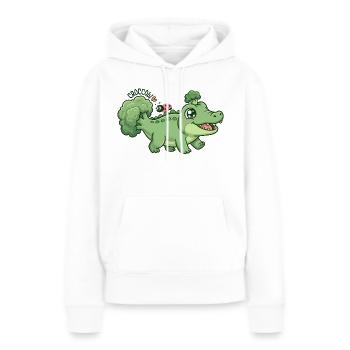 Crocoli brocoli mignon, crocoli - Sweat à capuche Premium bio Femme - blanc - Devant - Julia (174cm)