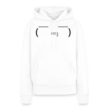 Émotique ( ̄『 ̄) affamée Kaomoji bave - Sweat à capuche Premium bio Femme - blanc - Devant - Julia (174cm)