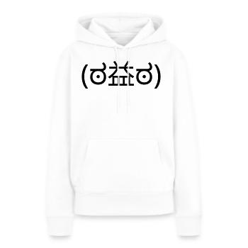 Wütendes Emote (ಠ益ಠ) Angry Disapproval - Sweat à capuche Premium bio Femme - blanc - Devant - Julia (174cm)