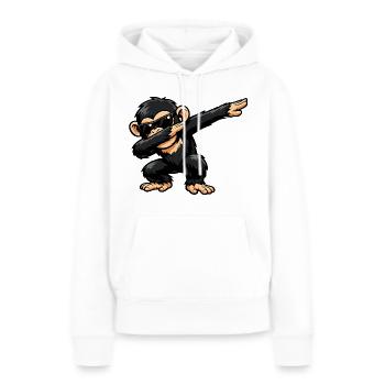 Chimpanzé en train de faire du dab - Sweat à capuche Premium bio Femme - blanc - Devant - Julia (174cm)