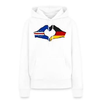 Mains du drapeau allemand du Cap-Vert en forme de cœur utilisées - Sweat à capuche Premium bio Femme - blanc - Devant - Julia (174cm)