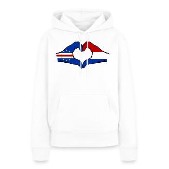Kap Verde Holland Flagge Hände Herzform - Frauen Premium Bio Hoodie - Weiß - Vorne - Julia (174cm)