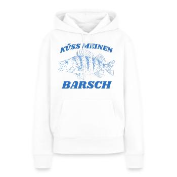 Küss meinen Barsch Vintage Retro lustiger Angler - Frauen Premium Bio Hoodie - Weiß - Vorne - Julia (174cm)