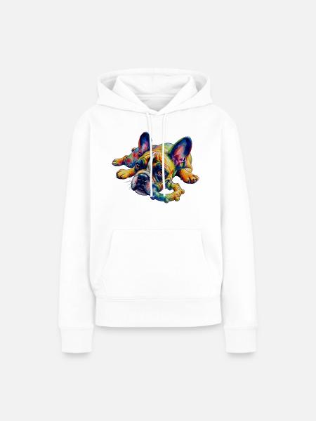 Frenchie: Ich will einfach spielen - Frauen Premium Bio Hoodie - Weiß