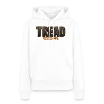 PROFIL – Abgenutzt | Ein lustiges Wortspiel auf dem Profil - Frauen Premium Bio Hoodie - Weiß - Vorne - Julia (174cm)