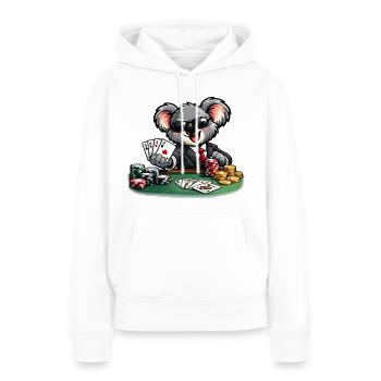 Süßer Koala spielt Poker - Frauen Premium Bio Hoodie - Weiß - Vorne - Julia (174cm)
