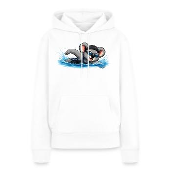 Süßer Koala beim Schwimmen - Frauen Premium Bio Hoodie - Weiß - Vorne - Julia (174cm)